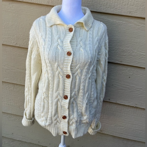 Cute Vintage Cream Button Up Cottagecore Cardigan - Picture 1 of 4